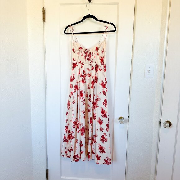 Reformation | Jaelyn Floral Sundress Midi Dress in Carmina Red Size 4P $278 - Picture 4 of 8